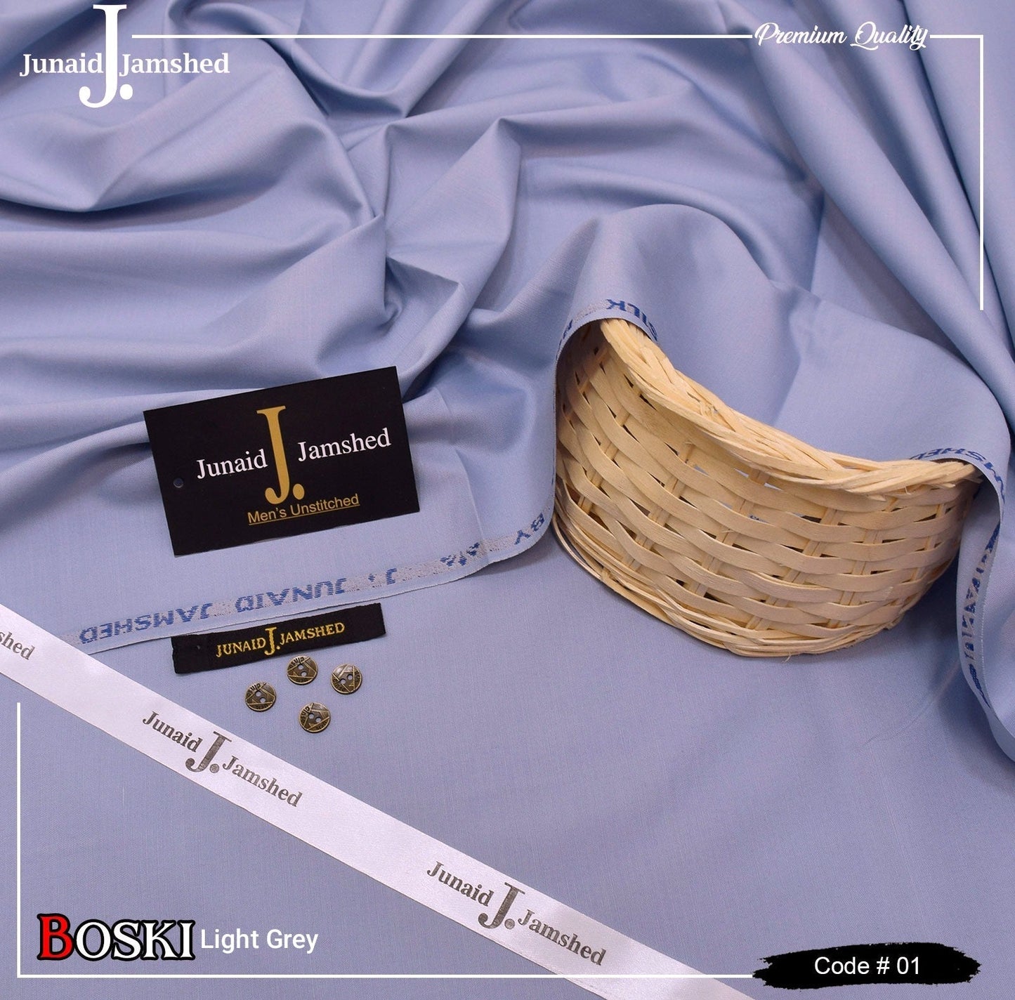 J. Junaid Jamshed Light Grey