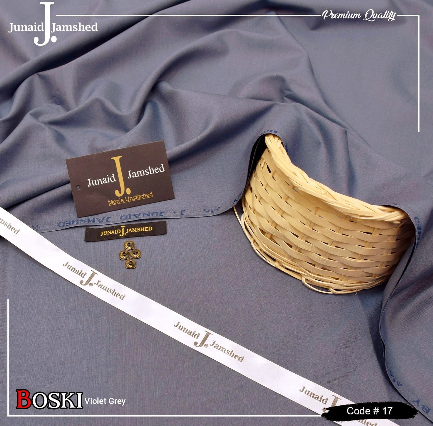 J. Junaid Jamshed Voilet Grey