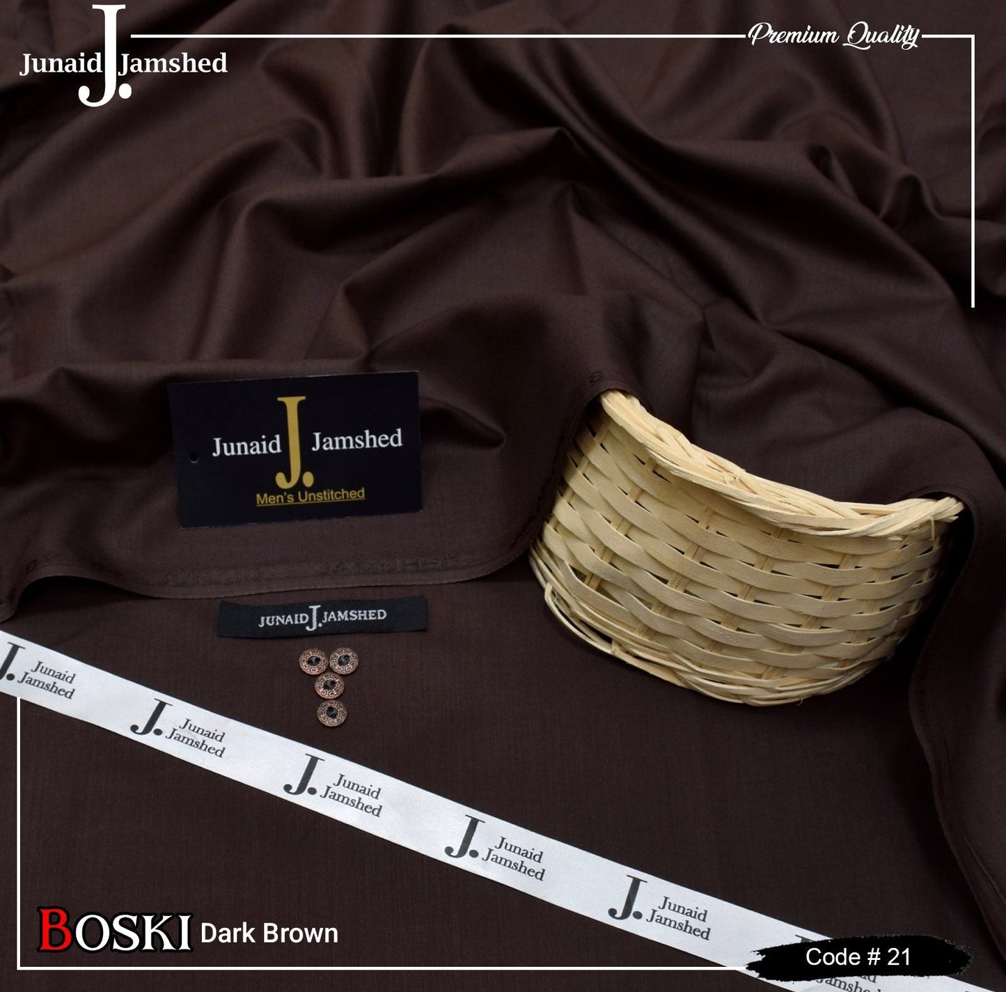 J. Junaid Jamshed Dark Brown